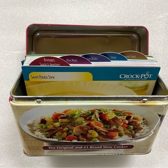 Rival Crock-Pot Recipe Card Collection metal tin storage can - Picture 5 of 7